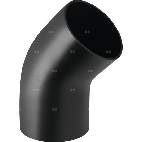 Długi łuk 45' GEBERIT HDPE, PE / polietylen, 200 mm, DN 200 x 200 mm x DN 200 (króciec)