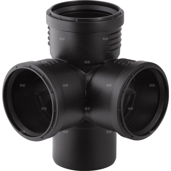 Czwórnik GEBERIT Silent-PP polipropylen, 125 mm x 110 mm x 110 mm x 125 mm DN 125 x DN 100 x DN 100 x DN 125, mw x mw x mw x mw