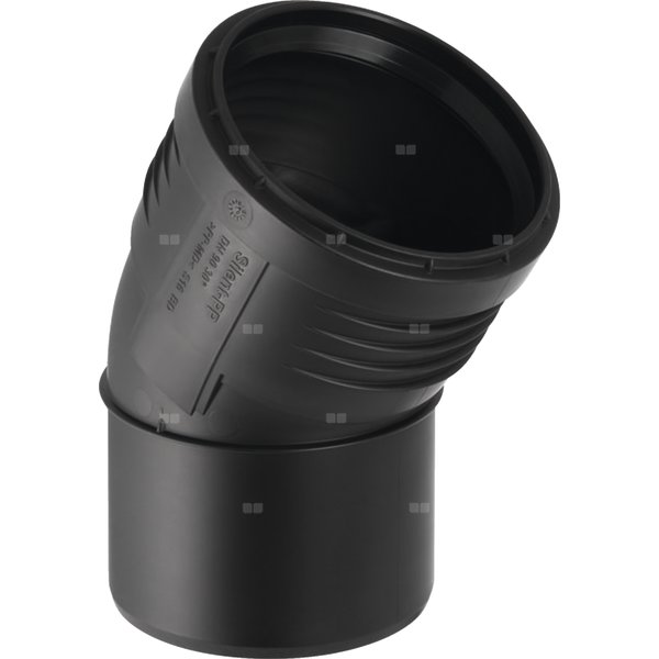 Kolano 30' GEBERIT Silent-PP, PP / PP, 160 mm, DN 150 x 160 mm x DN 150 (końcówka wciskowa x mufa wciskowa), (głębokość: 30 mm) z uszczelką