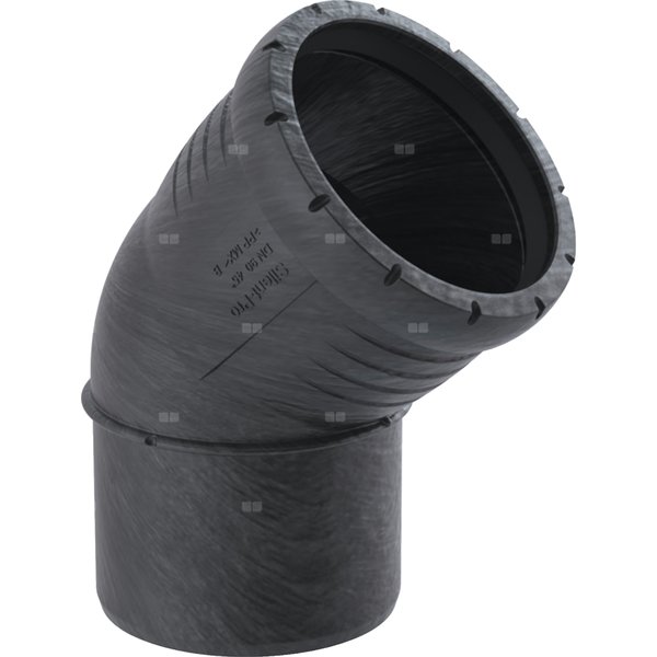 Kolano 45' GEBERIT Silent-Pro, PP mx (czarny), 125 mm (mufa wciskowa x końcówka wciskowa)