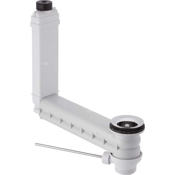 Zestaw odpływowo-przelewowy do umywalki Geberit Clou, uruchamiany za pomocą dźwigni: d=32mm, Waste outlet: stainless steel polished