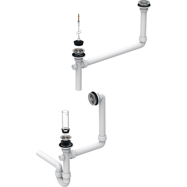 Zestaw przyłączeniowy Geberit Publica do gipsowego zlewu: d=40mm, Biały-alpin