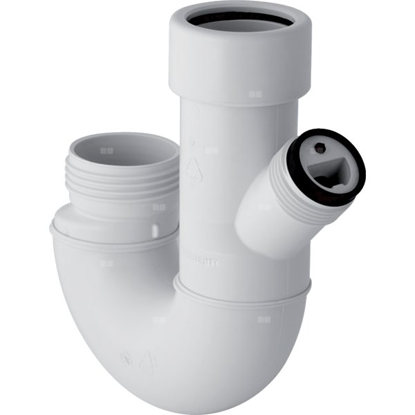 Syfon dwukomorowy Geberit do podłączania urządzeń: d=48mm, G=1'', Szary granit