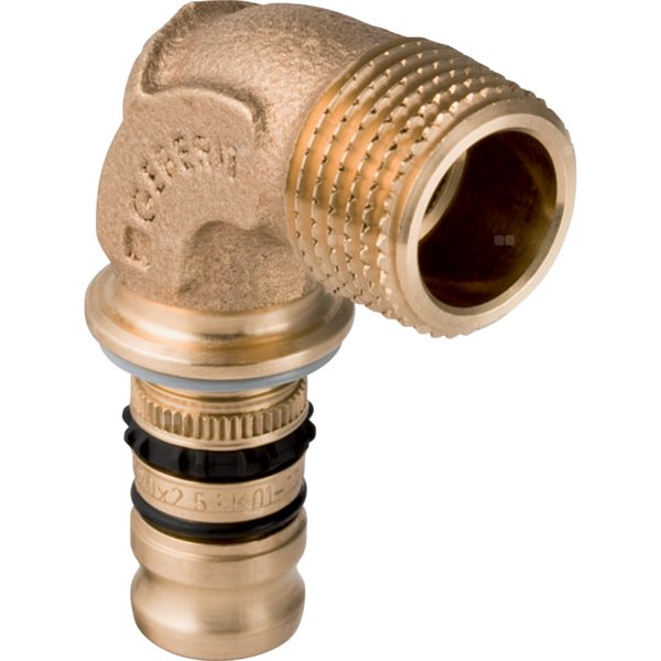 Kolano 90' GEBERIT Mepla, brąz, 1'' x 32 mm (GZ gazowy stożkowy x końcówka wciskowa)