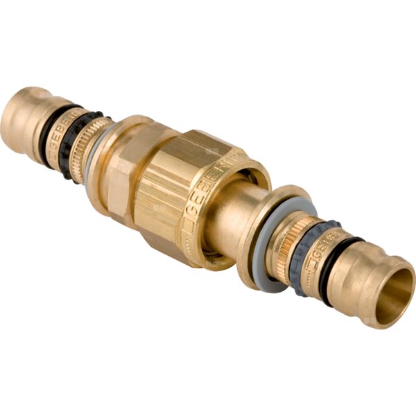 Śrubunek GEBERIT Mepla, miedź / miedź, 32 mm, DN 25 x 32 mm x DN 25 (końcówka wciskowa x końcówka wciskowa), (głębokość: 29 mm) z uszczelką