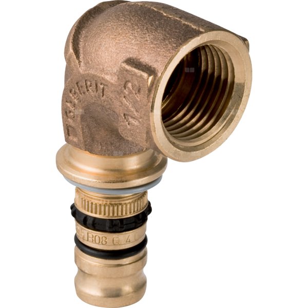 Kolano 90' GEBERIT Mepla, brąz / miedź, 1 1/4'' x 40 mm (GW x końcówka wciskowa), (głębokość: 39 mm) z uszczelką