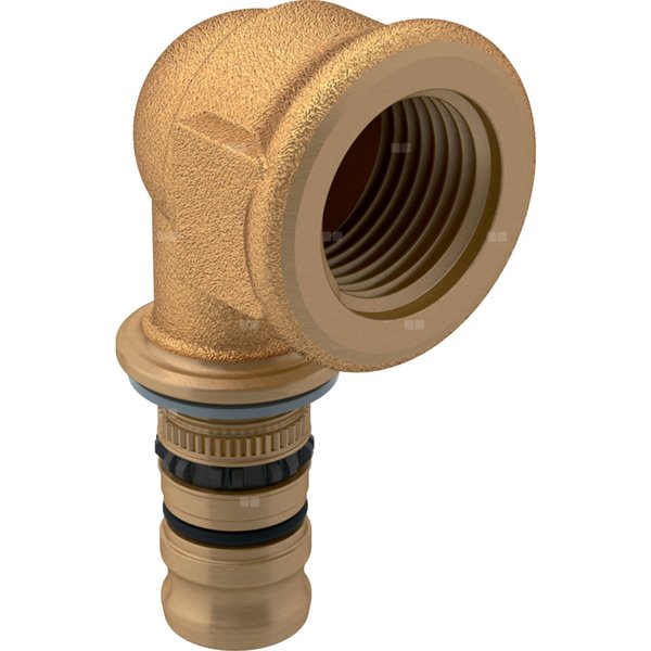Kolano 90' GEBERIT Mepla, mosiądz / mosiądz, 1'' x 32 mm (GW x końcówka wciskowa), (głębokość: 34 mm) z uszczelką