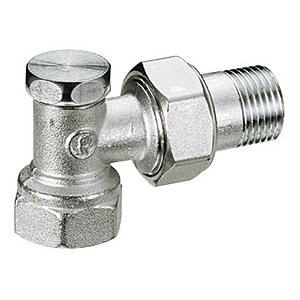 ZAWÓR GRZEJNIKOWY POWROTNY KĄTOWY, CHROMOWANY DIN 3/8"