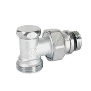 Zawór grzejnikowy powrotny kątowy, chrom. z uszczelnieniem TG na złączki eurocno 1/2"x3/4E