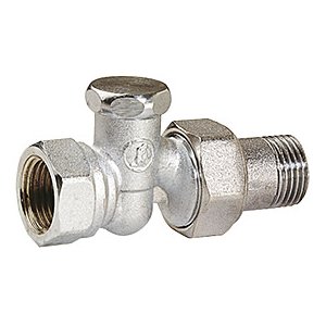 ZAWÓR GRZEJNIKOWY POWROTNY PROSTY, CHROMOWANY DIN 3/8"