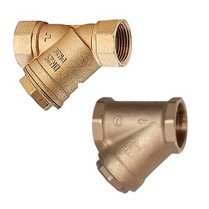 Filtr siatkowy wodny skośny mosiężny z siatką INOX 1/2"