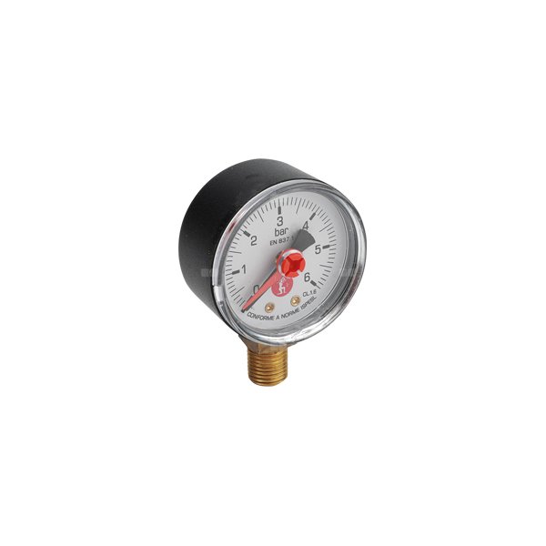 Manometr z rurką Bourdona GIACOMINI R225 (wersja mimośródowa) 0/10 bar Gwint zewnętrzny 1/4'' fi 52 mm, kl. 1,6%