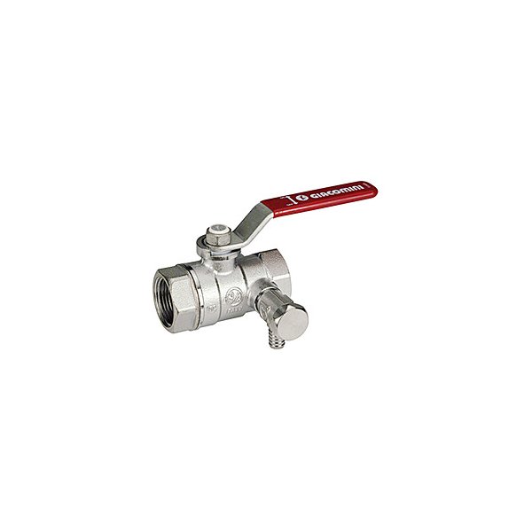 Zawór kulowy GIACOMINI R250DS 1 1/2'' GW ze spustem 3/8'', uchwyt: dźwignia