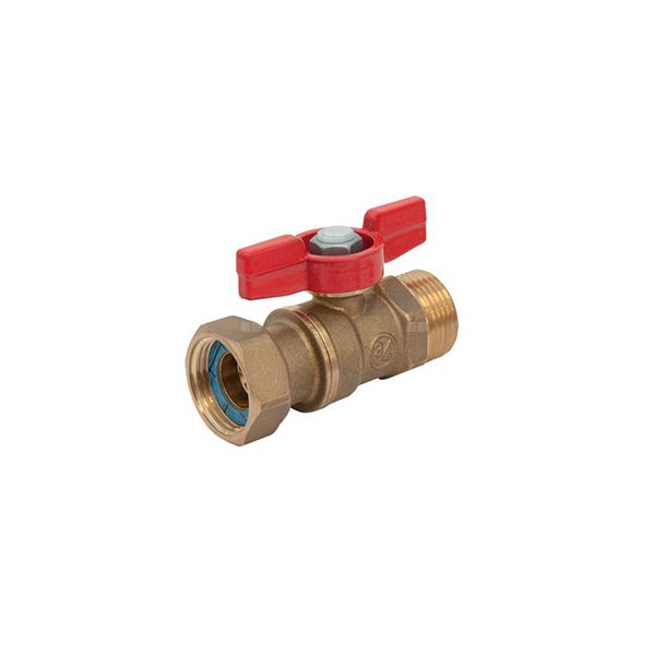 Zawór kulowy GIACOMINI R254P mosiądz 1/2'' x 3/4'' GZ x p, uchwyt: motylek