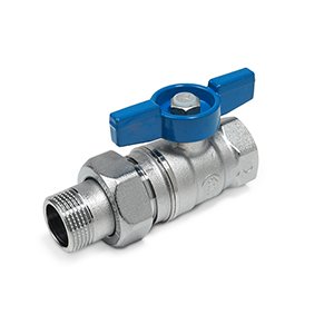 ZAWÓR KULOWY UNIWERSALNY Z MOTYLKIEM NIEBIESKIM I PÓŁŚRUB. CHROM WZ 1/2" x Ś 1/2"