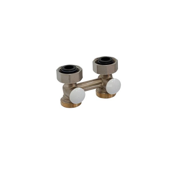 Moduł przyłączeniowy prosty GIACOMINI R387L mosiądz (niklowanie) 3/4'' x 18 mm, rozstaw 50 mm do grzejników