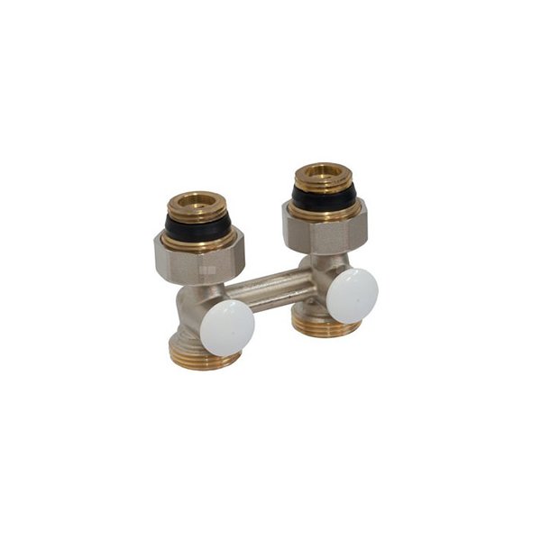 Moduł przyłączeniowy prosty GIACOMINI R387L mosiądz (niklowanie) 1/2'' x 18 mm, rozstaw 50 mm do grzejników