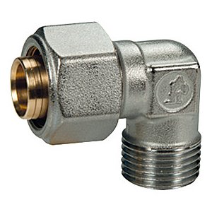 ZŁĄCZKA KĄTOWA SKRĘCANA GZ DO RUR WIELOWARSTWOWYCH CHROM. GZ 1/2" x (16 x 2)