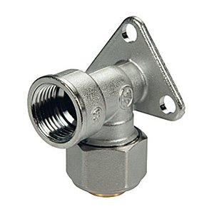 KOLANO 90 ŚCIENNE Z UCHWYTEM SKRĘCANE DO RUR WIELOWARSTWOWYCH CHROMOWANE GW 1/2" x(20x2)