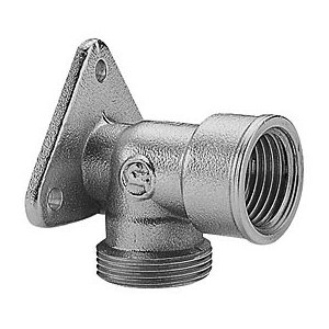 ADAPTER-KOLANO 90 ŚCIENNE Z UCHWYTEM DO ZŁĄCZEK SKRĘCANYCH (R178, R179) CHROM. GW 1/2" x 16