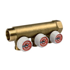 ROZDZIELACZ C.W.U. 2 - SEGMENTOWY WYJŚCIE GZ Z ZAWORKAMI 3/4" x M 16/2
