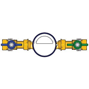 JEDNOSTKA POMIAROWA Z ZAWORAMI, WODOMIERZEM TECH., ZIMNA WODA v=1,5m3/h 3/4"