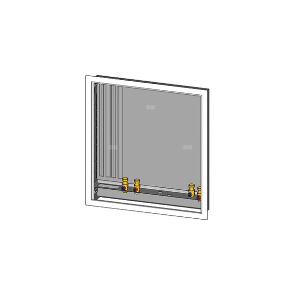 SZABLON MONTAŻOWY MODUŁÓW POMIAROWYCH ZE SPRZĘGŁEM HYDR. GE555 - 3 - 4 ZAWOROWYCH 700 x 750 x 110-140 3/4"