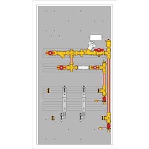MODUŁ WIELOFUNKCYJNY BEZPOŚRED. POM. DLA OBIEGU Z MIESZACZEM C.O 3/4" 600x 1100x 110