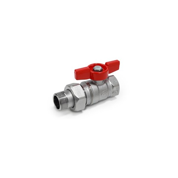 Zawór kulowy GIACOMINI R259D mosiądz chromowany 1/2'' x 3/4'' GW x GZ, uchwyt: motylek