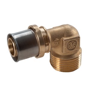 KOLANO 90 GZ SYSTEMU MULTIPRESS, DLA RUR PE-X/AL/PE-X i PB. GZ 1/2" x(16x2)