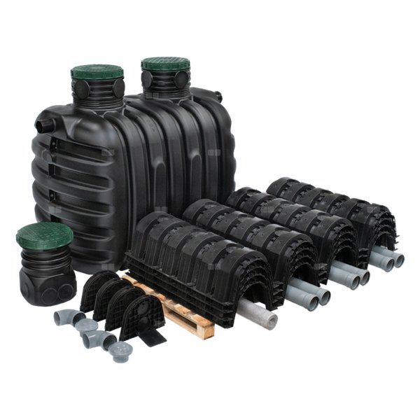 Epureco7 3400L zestaw komory - przydomowa jednozbiornikowa oczyszczalnia z tunelami, oczyszczalnia drenażowa dla 5-6 RLM, tworzywowa oczyszczalnia mechaniczna , plastikowa oczyszczalnia ekologiczna , drenażówka , zestaw z tunelami , zestaw z komorami , przepływówka z polem rozsączającym