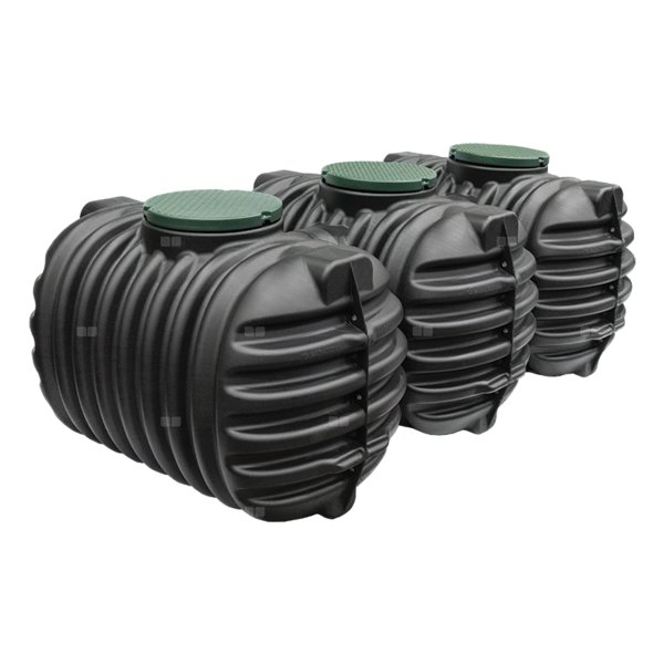 CRISTALL TRIO Zbiornik na wodę deszczową 7950 /8400L z pokrywami D600 - plastikowy Zbiornik na wodę deszczową, zbiornik na deszczówkę , zbiornik retencyjny, zbiornik z tworzywa , szambo