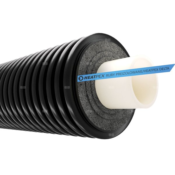 Rura preizolowana HEATPEX DELTA PEX SANI UNO 1 x pex-a 110 / 200 mm, izolacja pe