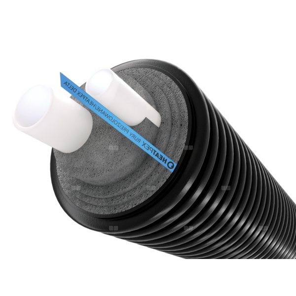 Rura preizolowana HEATPEX DELTA PEX SANI DUO 2 x pex-a 25 x 20 / 125 mm, izolacja pe