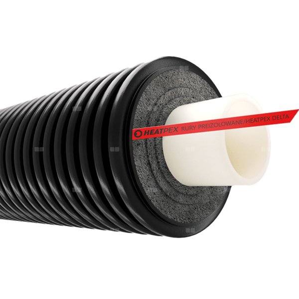 Rura preizolowana HEATPEX DELTA PEX HEAT UNO 1 x pex-a 140 / 232 mm, izolacja pe