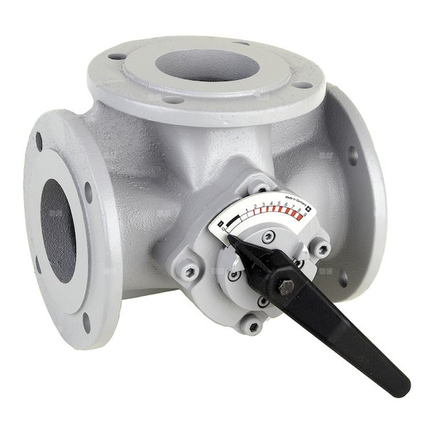 Zawór 3-drogowy mieszający, kołnierzowy, przelot kątowy, DN 100, PN6, kv=160 m³/h