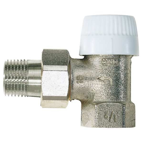 Zawór termostatyczny, kątowy, z wkładką UBG, 1/2", długi korpus