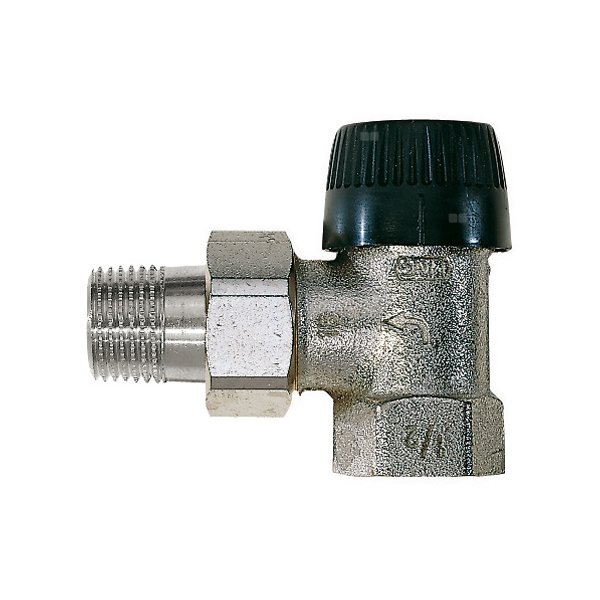 Zawór termostatyczny, kątowy, z wkładką BB, 1/2", długi korpus