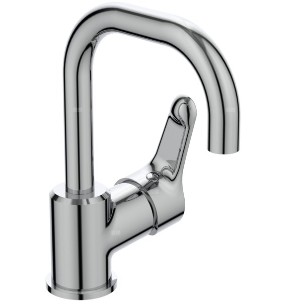 Bateria umywalkowa 104x165x209 mm, wylewka 130 mm 3.8 l/min (3 bary), bez korka spustowego - ALPHA