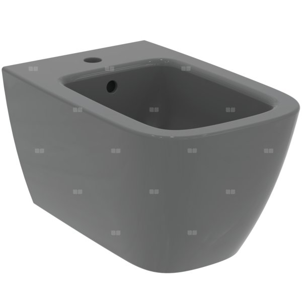 Bidet ścienny 355x540x300 mm, 1 otwór na baterię, z przelewem - I.LIFE B