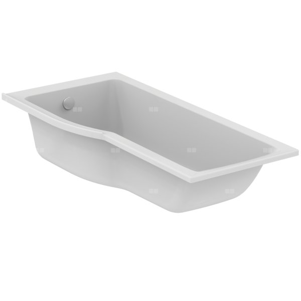 Wanna o specjalnym kształcie 1695x795x390 mm, bez otworu na baterię, z przelewem, bez korka spustowego - CONNECT AIR