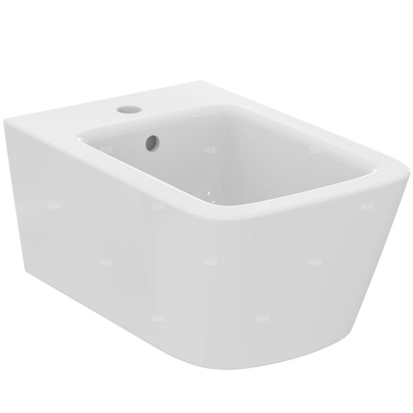 Bidet wiszący 360x540x250 mm, 1 otwór na baterię, z przelewem - BLEND CUBE