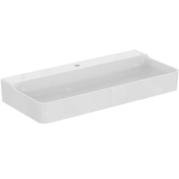 Umywalka 1000x450x145 mm Spód szlifowany, 1 otwór na baterię, bez przelewu - CONCA