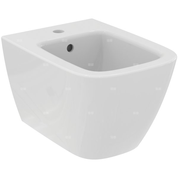 Bidet wiszący 355x480x300 mm, 1 otwór na baterię, z przelewem - I.LIFE S