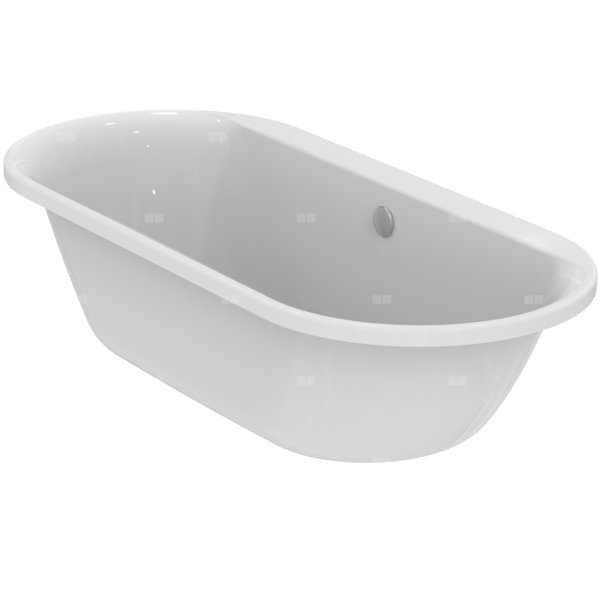 Wanna owalna 1800x800x475 mm, bez otworu na baterię, z przelewem, bez korka spustowego - CONNECT AIR