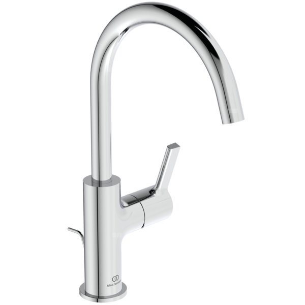 Bateria umywalkowa 100x230x311 mm, wylewka 169 mm 5 l/min (3 bary), z korkiem spustowym - JOY