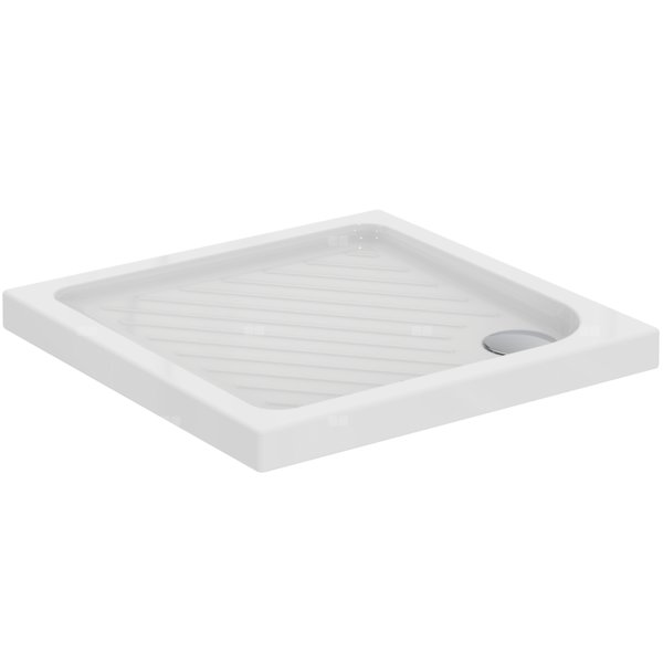 Brodzik kwadratowy 800x800x70 mm Spód szlifowany Tył szlifowany, bez korka spustowego - EUROVIT