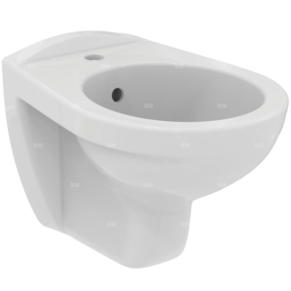Bidet wiszący 360x520x350 mm, 1 otwór na baterię, z przelewem - EUROVIT