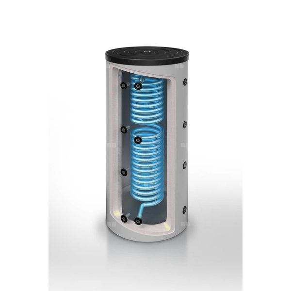 Zbiornik buforowy czarny z wężownicą nierdzewną, przepływową - Joule - THERMAL STORE BLACK  - 1000l