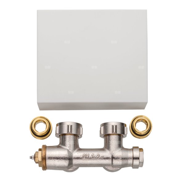 Blok zaworowy Kermi Ventilhahnblock, Geneo quadris Eckform, Blende chrom, 1 Stück/VPM